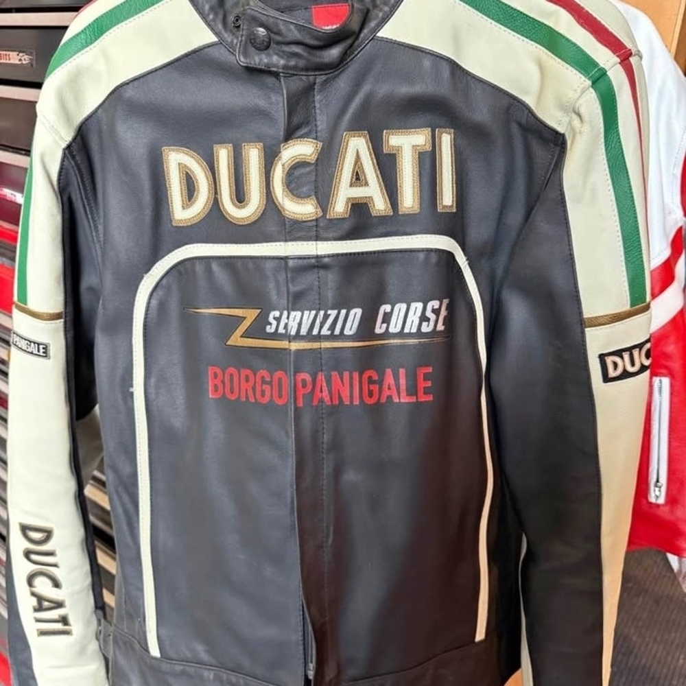 Ducati Dainese Borgo Panigale Men's Leather Motorcycle Jacket Size M Rare